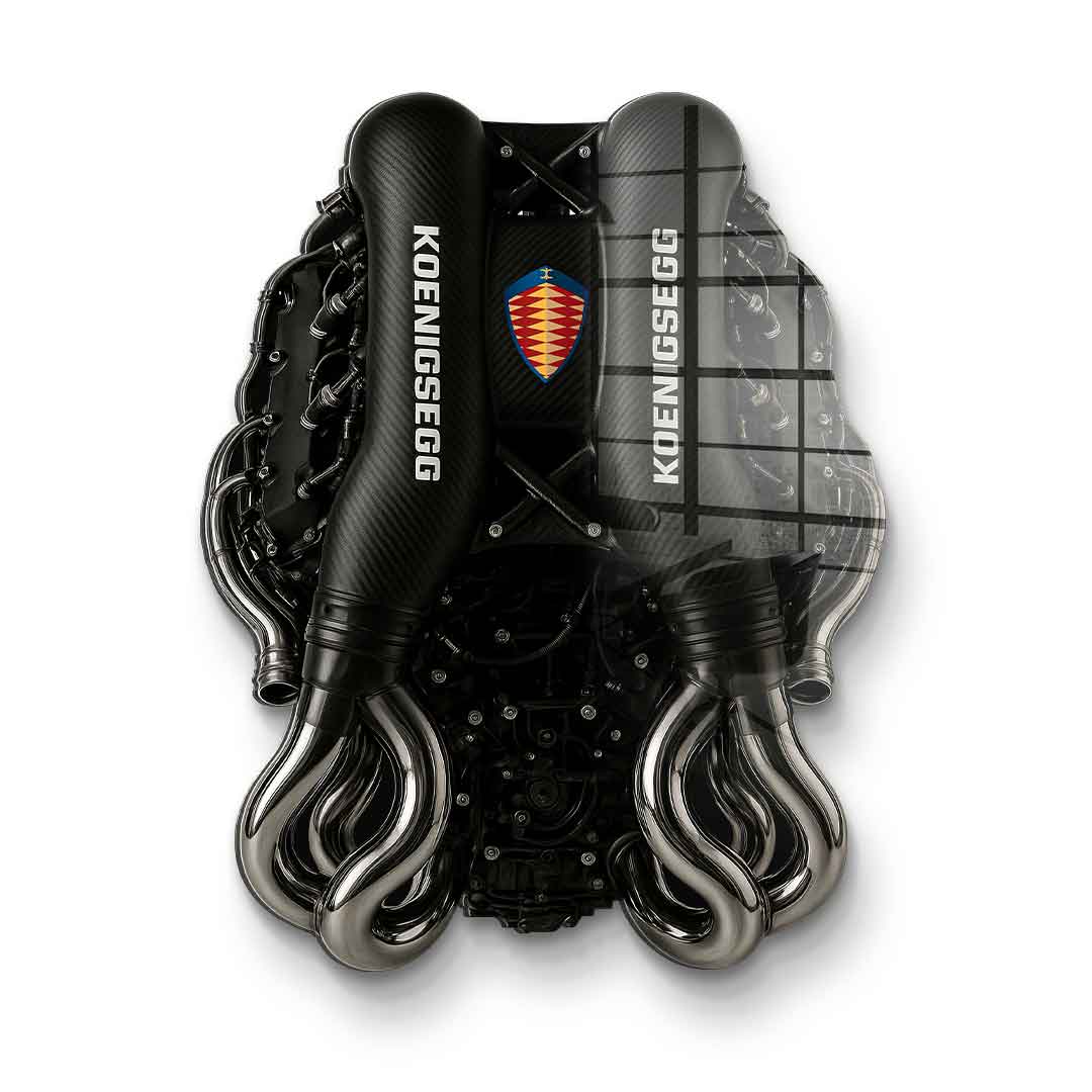 Wall sculpture Koenigsegg Engine - acrylic glass