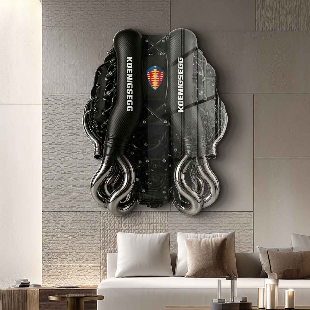 Wall sculpture Koenigsegg Engine - acrylic glass