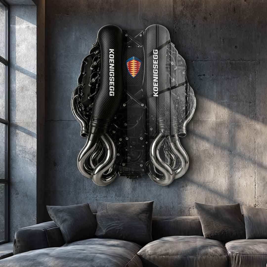 Wall sculpture Koenigsegg Engine - acrylic glass