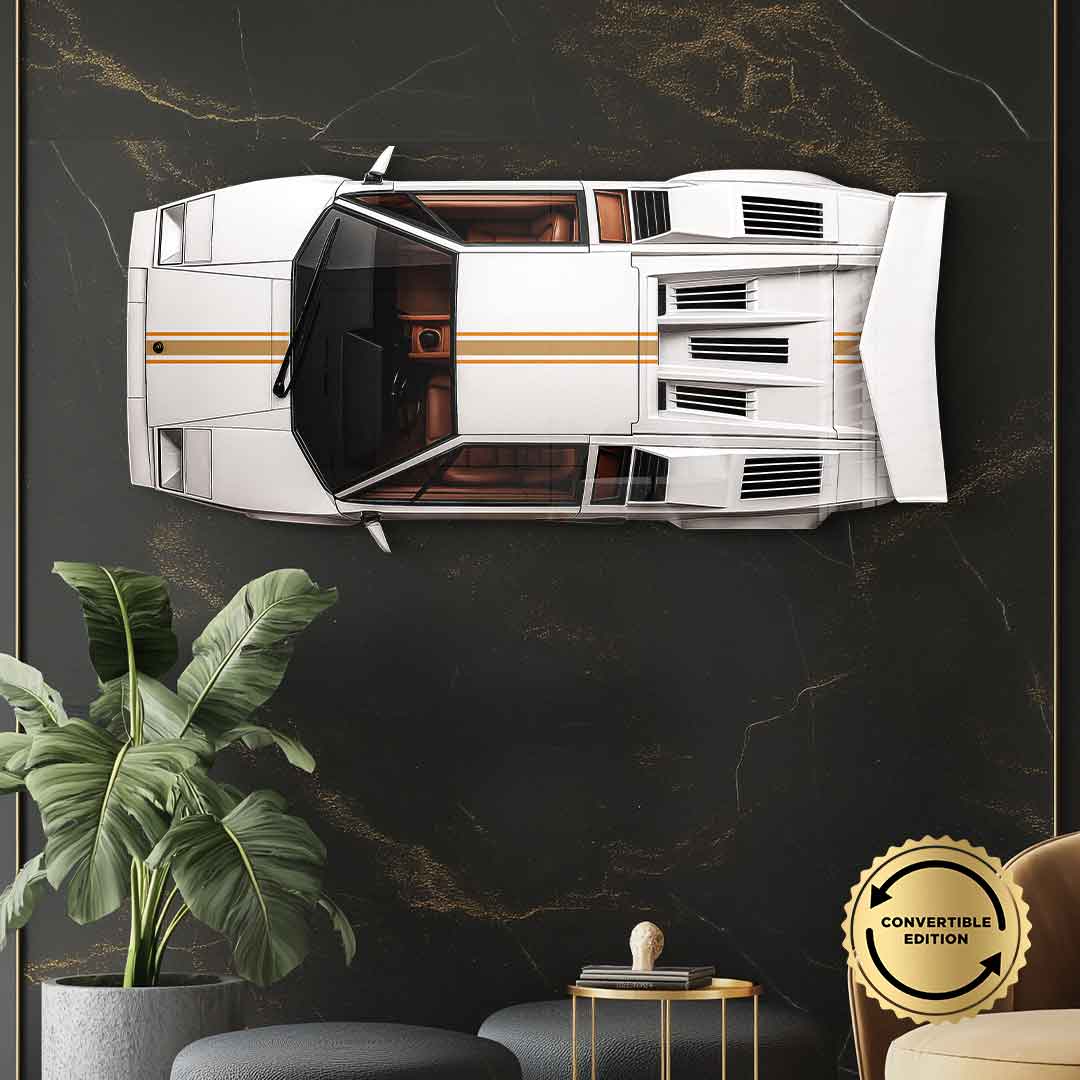 Wandskulptur Lamborghini Countach - Acrylglas