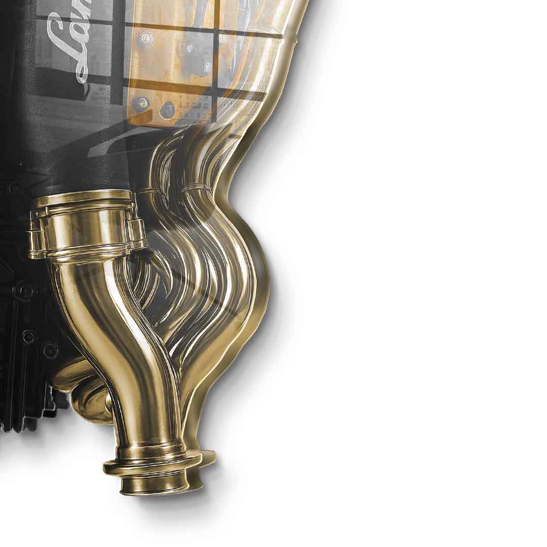 Wandskulptur Lamborghini Engine - Blattgold