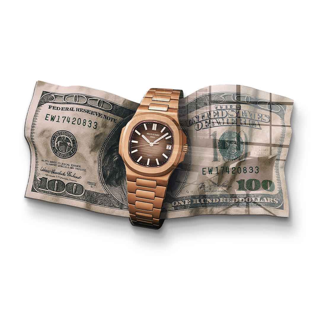 Wandskulptur Wealth is Timing - Acrylglas