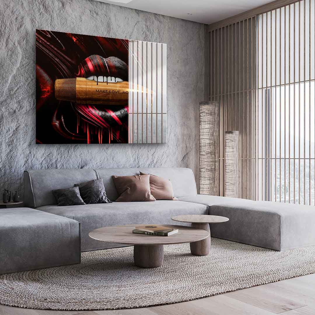 MAKE LOVE NOT WAR - Acrylglas