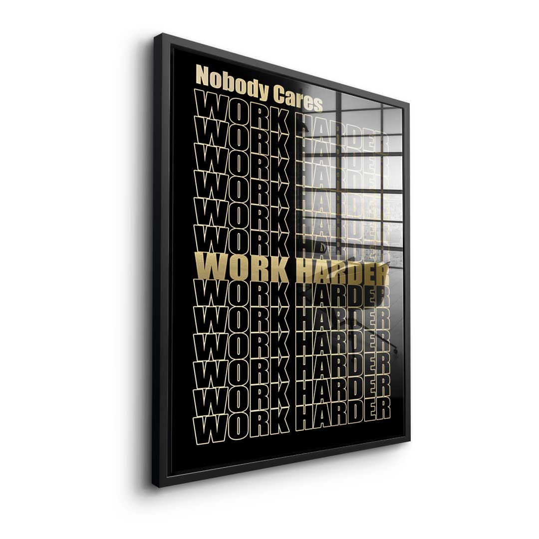 Work Harder Gold - Acrylic glass