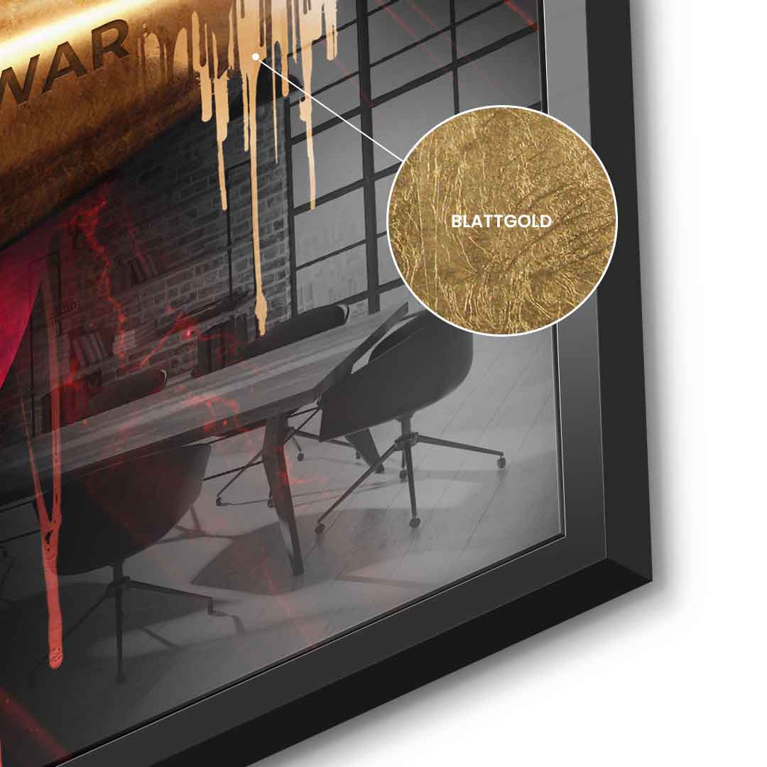 MAKE LOVE NOT WAR - Gold leaf