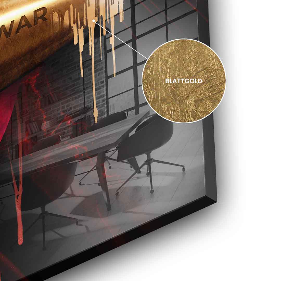 MAKE LOVE NOT WAR - Gold leaf