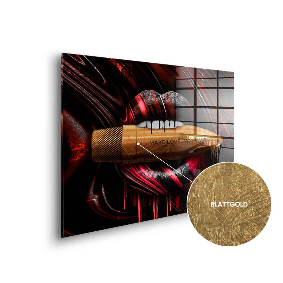 MAKE LOVE NOT WAR - Gold leaf