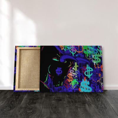 Wandbild Börsen Bulle Bunt Neon Trade